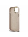 Guess Guess PU 4G Strass Dreiecks-Logo Stand Kamera Rahmen MagSafe Rückseite Hülle für iPhone 15 Pink