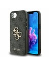 Guess Guess PU 4G Metall-Logo Rückseite Hülle für iPhone 16e Grau