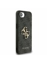 Guess Guess PU 4G Metall-Logo Rückseite Hülle für iPhone 16e Grau