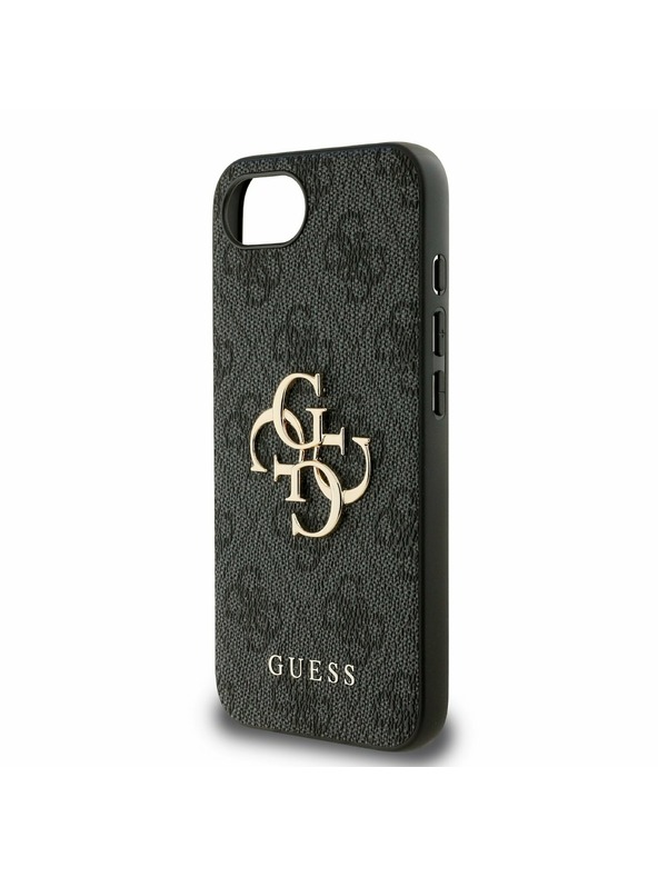 Guess Guess PU 4G Metall-Logo Rückseite Hülle für iPhone 16e Grau