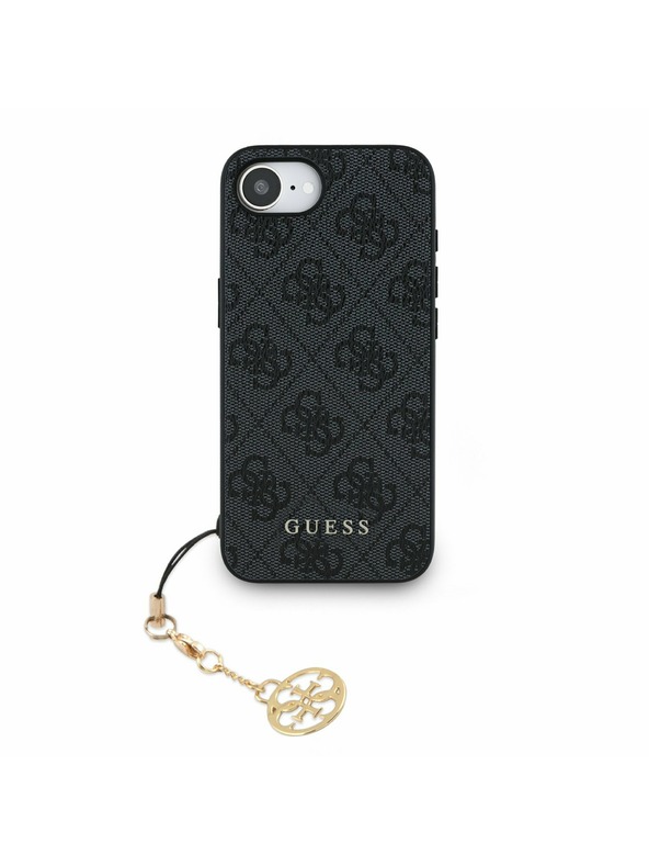 Guess Guess 4G Charm Rückseite Hülle für iPhone 16e Ton in Ton Grau