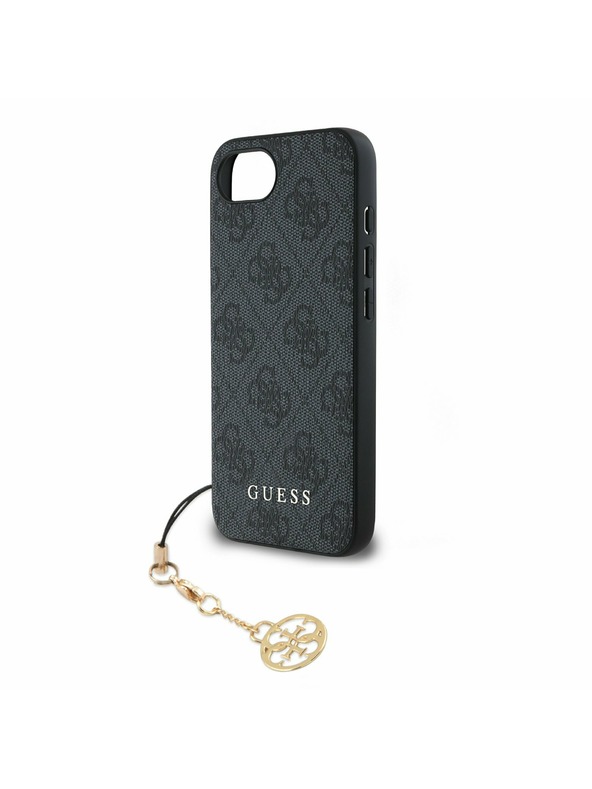 Guess Guess 4G Charm Rückseite Hülle für iPhone 16e Ton in Ton Grau