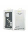 Guess Guess PU Genarbtes 4G Logo Ständer Kamerarahmen Rückseite Hülle für iPhone 16 Pro Schwarz