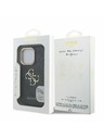 Guess Guess PU 4G Metal Logo Ständer Kamerarahmen Rückseite Hülle für iPhone 16 Pro Schwarz