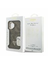 Guess Guess PU 4G Strass Dreieck Logo Ständer Kamerarahmen MagSafe Rückseite Hülle für iPhone 16 Braun