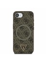 Guess Guess PU 4G Strass Dreieck Metal Logo Rückseite Hülle für iPhone 16e Braun
