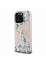 Guess Guess PU Genarbte Rosen 4G Metal Logo Rückseite Hülle für iPhone 16 Pro Pink