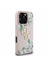 Guess Guess PU Genarbte Rosen 4G Metal Logo Rückseite Hülle für iPhone 16 Pro Pink