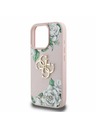 Guess Guess PU Genarbte Rosen 4G Metal Logo Rückseite Hülle für iPhone 16 Pro Pink