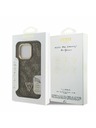 Guess Guess PU 4G Strass Dreieck Logo Ständer Kamerarahmen MagSafe Rückseite Hülle für iPhone 16 Pro Max Braun