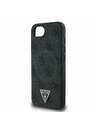 Guess Guess PU 4G Strass Dreieck Metal Logo Rückseite Hülle für iPhone 16e Schwarz