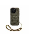 Guess Guess PU Leder 4G Farbiger Ring Strap MagSafe Rückseite Hülle für iPhone 15 Pro Max Braun