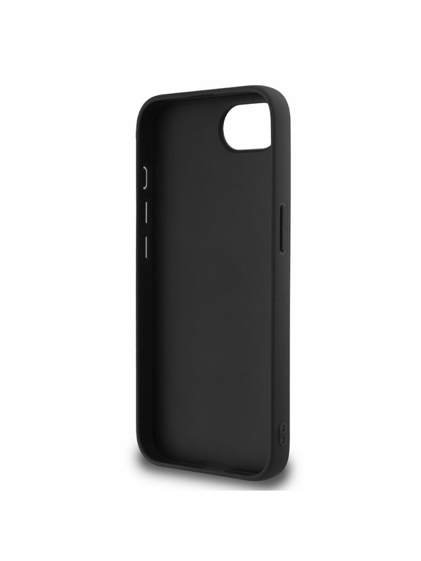 Guess Guess PU Fixed Glitter 4G Metal Logo Rückseite Hülle für iPhone 16e Schwarz