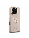 Guess Guess PU Genarbtes 4G Logo Ständer Kamerarahmen Rückseite Hülle für iPhone 16 Pro Max Pink