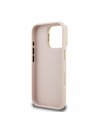 Guess Guess PU Genarbtes 4G Logo Ständer Kamerarahmen Rückseite Hülle für iPhone 16 Pro Max Pink