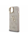 Guess Guess PU 4G Metal Logo Ständer Kamerarahmen Rückseite Hülle für iPhone 13 Pink