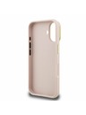 Guess Guess PU Genarbtes 4G Logo Ständer Kamerarahmen Rückseite Hülle für iPhone 16 Pink