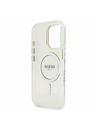 Guess Guess PC/TPU Verchromter Ständer Kamerarahmen MagSafe Rückseite Hülle mit auswechselbarem Hintergrund für iPhone 16 Pro