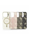 Guess Guess PC/TPU Verchromter Ständer Kamerarahmen MagSafe Rückseite Hülle mit auswechselbarem Hintergrund für iPhone 16 Pro