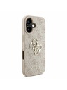 Guess Guess PU 4G Metal Logo Strap Rückseite Hülle für iPhone 16 Pink