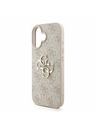 Guess Guess PU 4G Metal Logo Strap Rückseite Hülle für iPhone 16 Pink