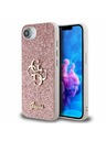 Guess Guess PU Fixed Glitter 4G Metal Logo Rückseite Hülle für iPhone 16e Pink