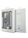 Guess Guess IML Flowers Pearl Strap MagSafe Rückseite Hülle für iPhone 16 Pro Max Schwarz