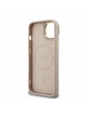Guess Guess PU 4G Strass Dreieck Logo Stand Kamera Rahmen MagSafe Rückseite Hülle für iPhone 13 Pink