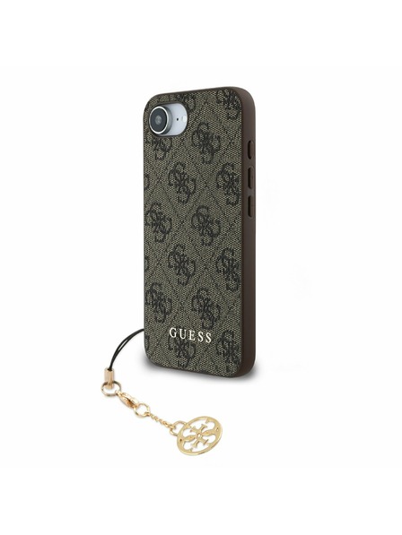 Guess Guess 4G Charm Rückseite Hülle für iPhone 16e Tone on Tone Brown