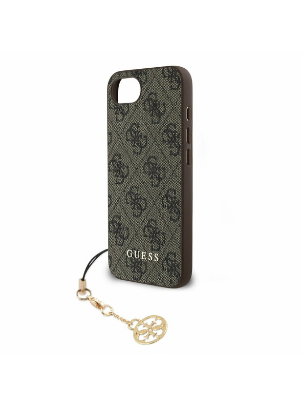 Guess Guess 4G Charm Rückseite Hülle für iPhone 16e Tone on Tone Brown