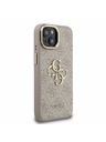 Guess Guess PU 4G Metall Logo Stand Kamera Rahmen Rückseite Hülle für iPhone 15 Pink