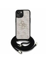 Guess Guess PU 4G Metall Logo Umhängeriemen Rückseite Hülle für iPhone 15 Pink