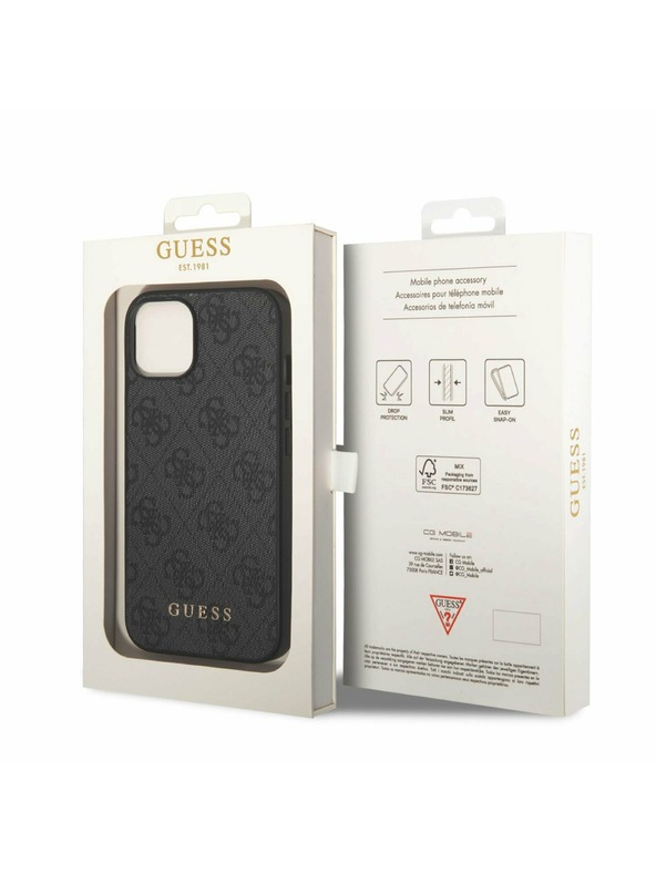 Guess Guess 4G Rückseite Hülle für iPhone 14 Brown