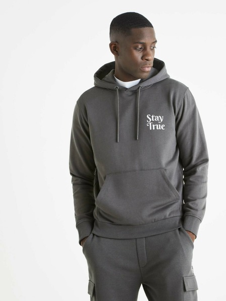 Celio Grauer Herren-Kapuzenpullover Celio
