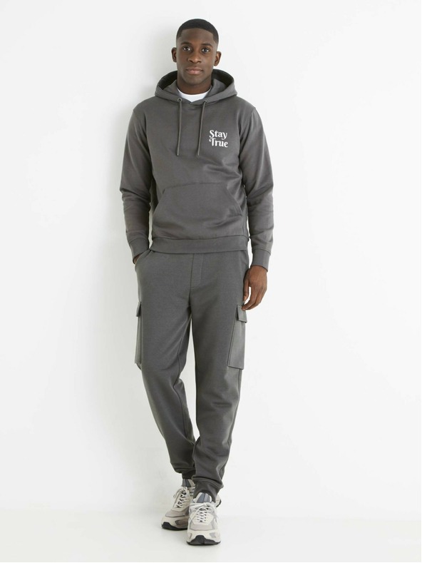 Celio Grauer Herren-Kapuzenpullover Celio