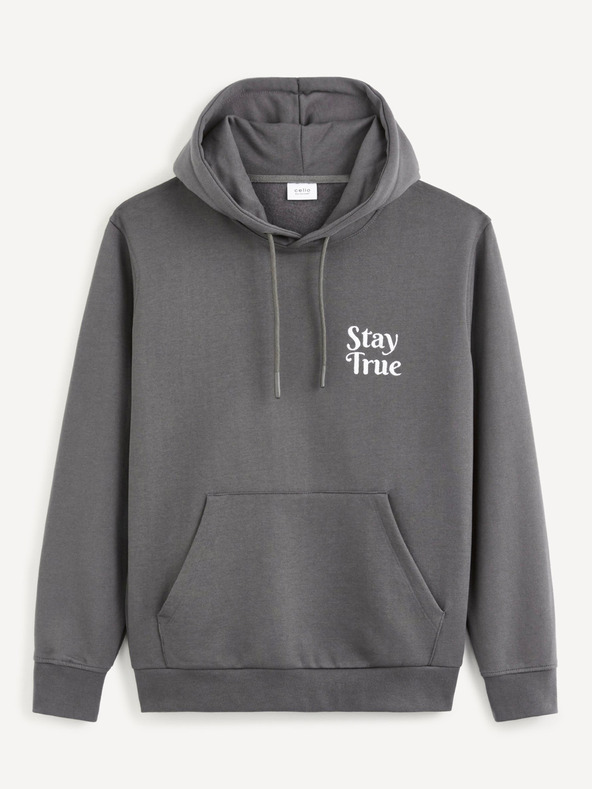 Celio Grauer Herren-Kapuzenpullover Celio