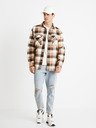 Celio Beigefarbenes Kurzarmhemd Celio Cegabble