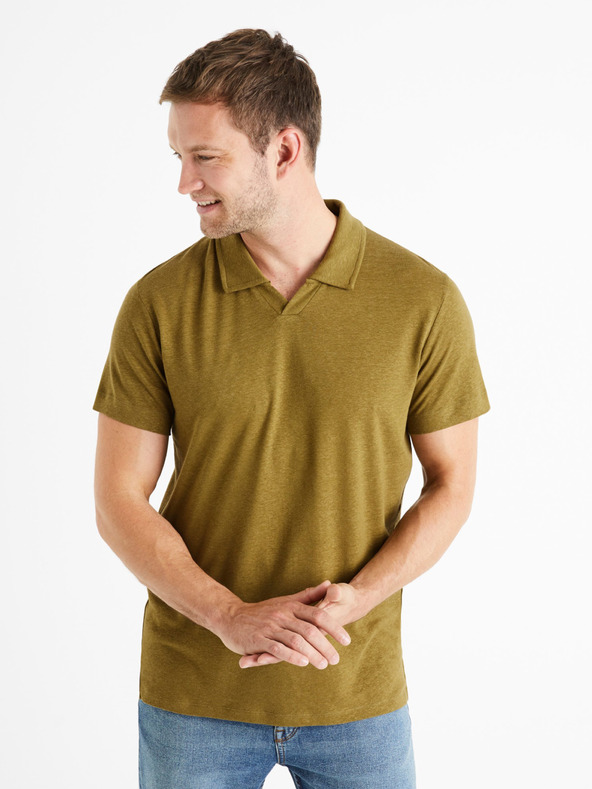 Celio Khakifarbenes Herren-Poloshirt Celio Deolive