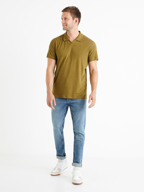 Celio Khakifarbenes Herren-Poloshirt Celio Deolive