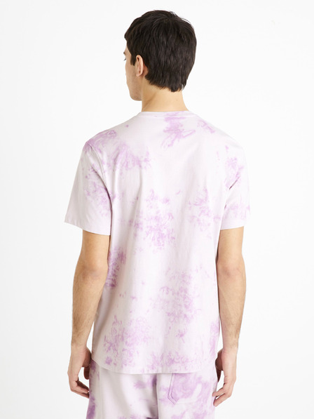 Celio Hellviolettes Herren-Batik-T-Shirt Celio Dengame