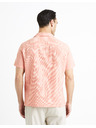 Celio Apricotfarbenes Herren-Leinenhemd Celio Fatext