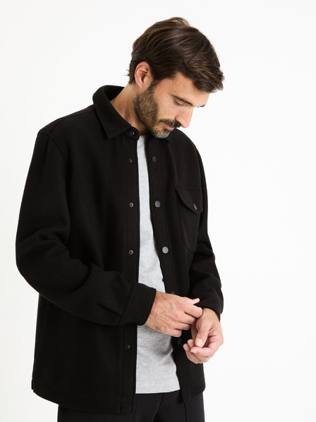 Celio Schwarzes Herrenoberbekleidungshemd Celio Faliau