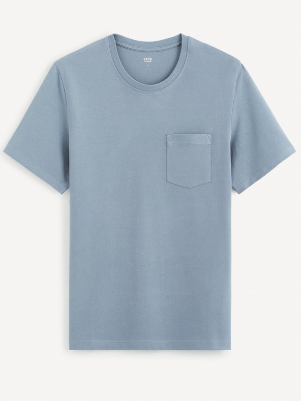 Celio Blaues Herren-Basic-T-Shirt Celio Gepik