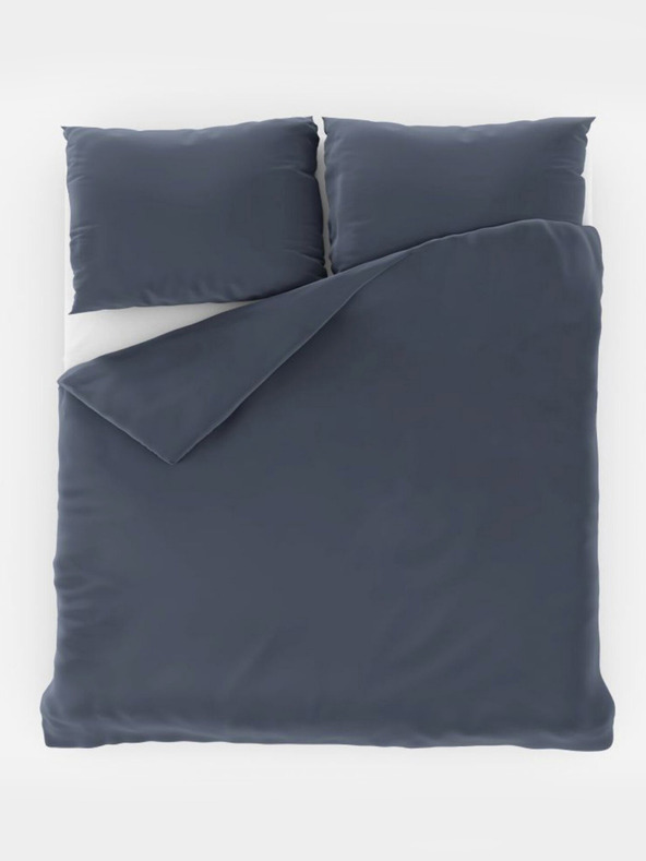 Kvalitex Französische Satin-Bettwäsche LUXURY COLLECTION 1+2, 220x200, 70x90cm dunkelgrau