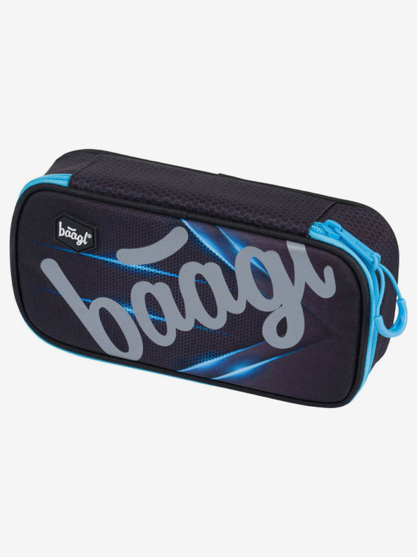 BAAGL  Schwarzes 3er Set Skate Bluelight: Rucksack, Mäppchen, Tasche Baagl