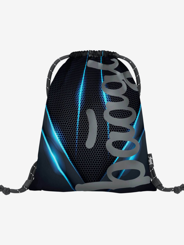 BAAGL  Schwarzes 3er Set Skate Bluelight: Rucksack, Mäppchen, Tasche Baagl