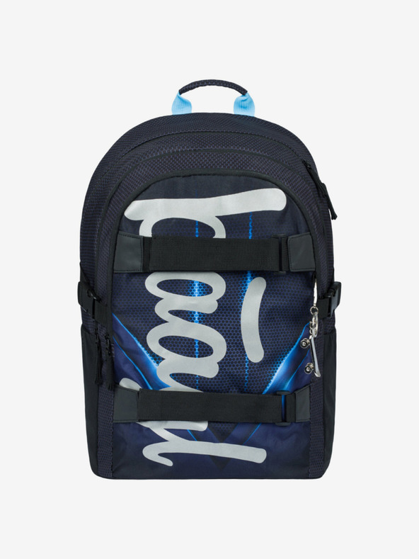 BAAGL  Schwarzes 3er Set Skate Bluelight: Rucksack, Mäppchen, Tasche Baagl