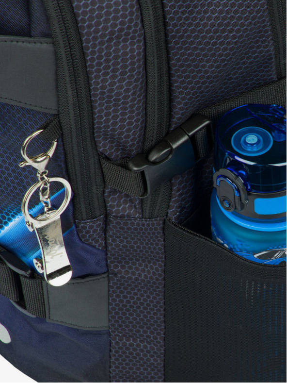 BAAGL  Schwarzes 3er Set Skate Bluelight: Rucksack, Mäppchen, Tasche Baagl