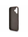 Guess Guess PU 4G Metal Logo Strap Rückseite Hülle für iPhone 16 Braun