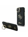 Guess Guess PU Grained 4G Logo Stand Camera Frame Rückseite Hülle für iPhone 13 Schwarz